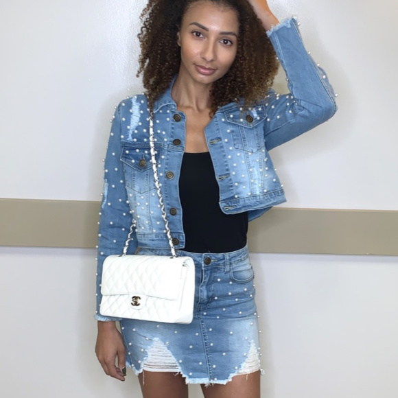 skirt and jean jacket set